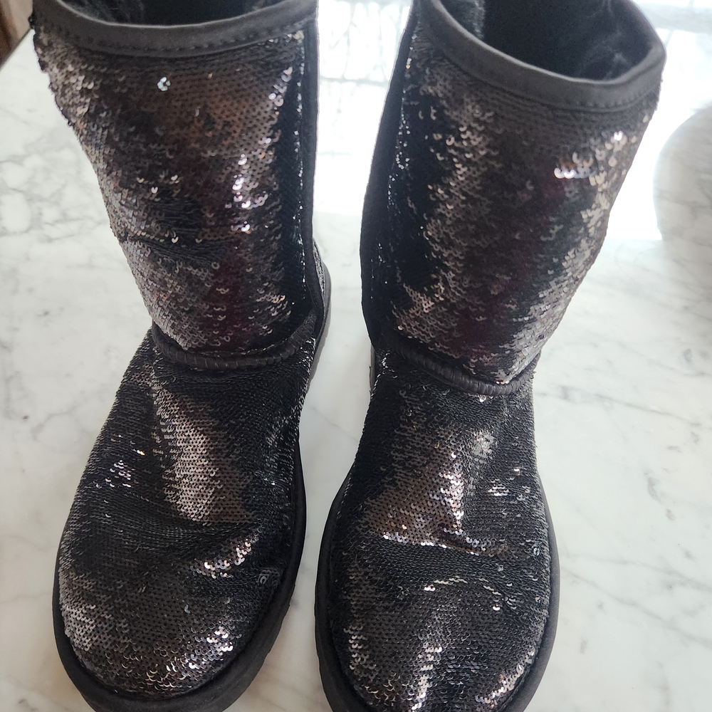 UGG Black Sequin Mid-Calf Boots